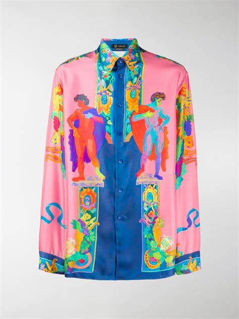 versace greek statue printed shirt